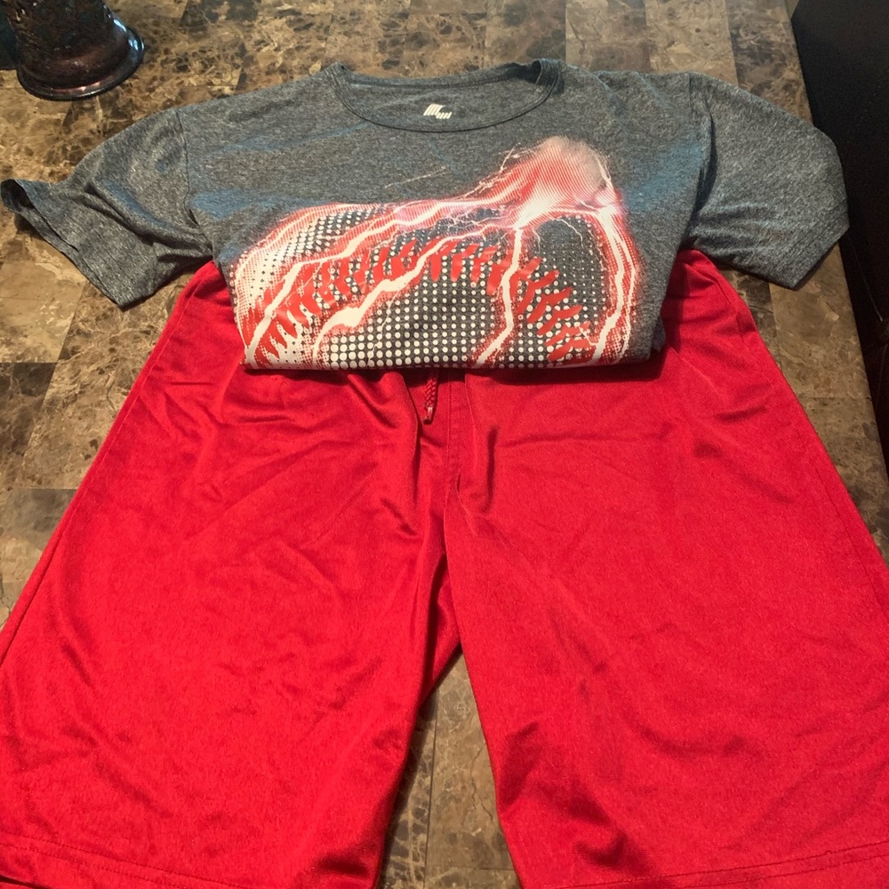 Two piece boys summer outfit.